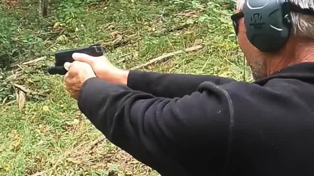 Father in Law taking his first shots ever with a pistol! #czp10c #pewpew #shorts #shortsvideo #trend