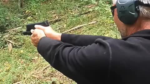Father in Law taking his first shots ever with a pistol! #czp10c #pewpew #shorts #shortsvideo #trend