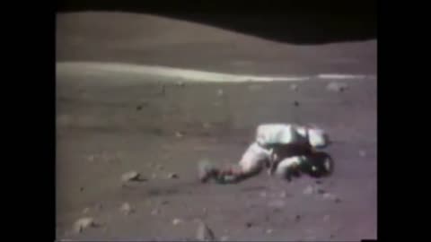 Astronaut Falls during Apollo Moonwalk