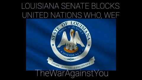 Breaking Historic US Louisiana Senate Unanimously End Cooperation with United Nations, World Health Organization and WEF