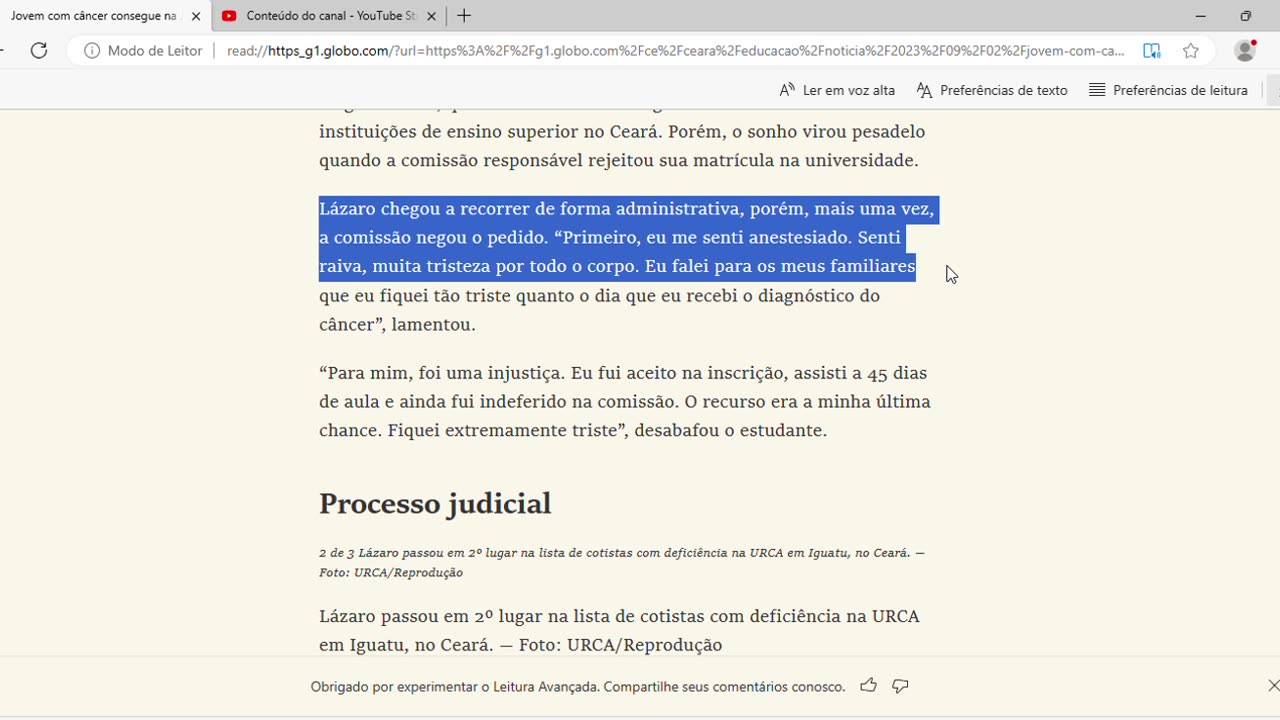 Jovem consegue na Justiça direito de entrar em faculdade na cota para pessoas com deficiência