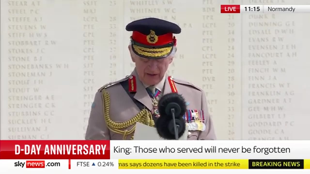 King marks D-Day Anniversary_ 'Many of them never came home' Sky News
