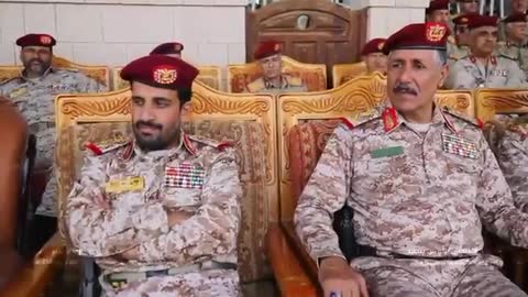Military academy of Yemen under their feet was an American flag