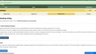 Allowing Players to Enter Scores (Handicap Manager Leagues)