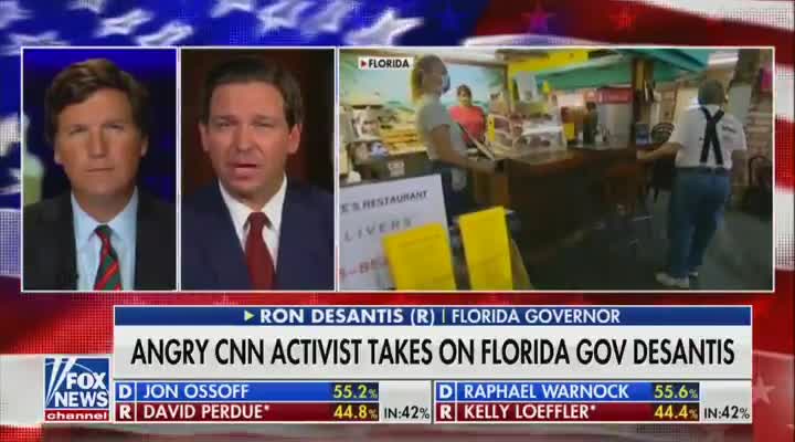 WATCH: Tucker Carlson, Ron DeSantis Take Turns Slamming CNN's Attacks on Florida's COVID Response