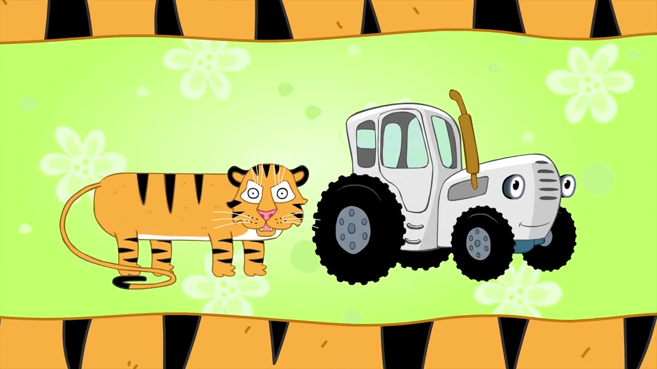 cartoon blue tractor
