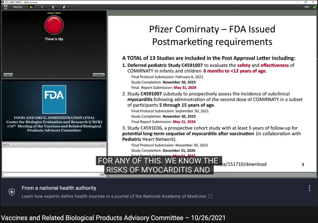 10/26 FDA Meeting: No Long-term Complication Reports Until May 2027