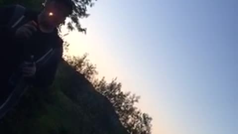 Fire blower hits friend in head and hair goes up in flaims