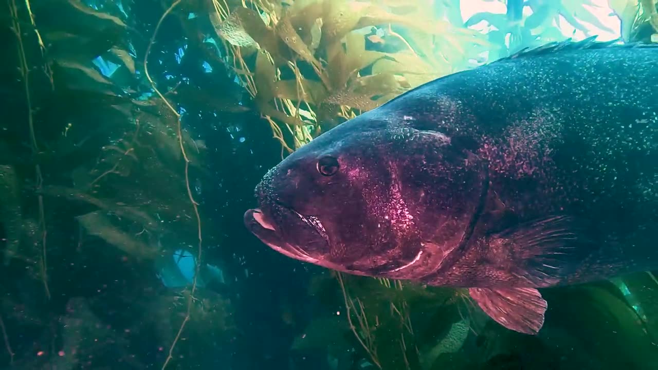 Scuba dive with Graint Sea Bass