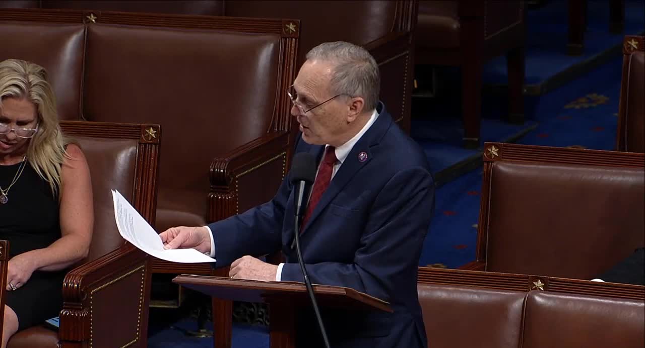 Rep. Andy Biggs Delivers Speech on the House Floor Condemning Democrats' Partisan Jan 6 Committee