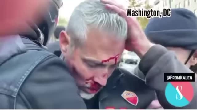 Antifa attacks Trump supporter in Washington DC