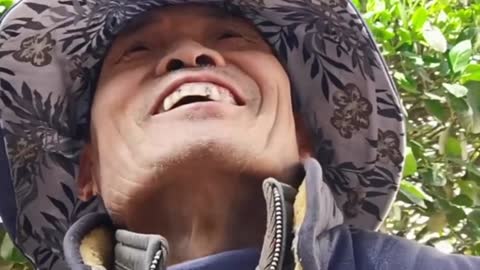 Little bit of happy old man