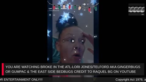 LORI JONES/TELFORD AKA GINGERBUGS OR GUMPAC & THE EAST SIDE BEDBUGS CREDIT TO RAQUELBg ON YOUTUBE