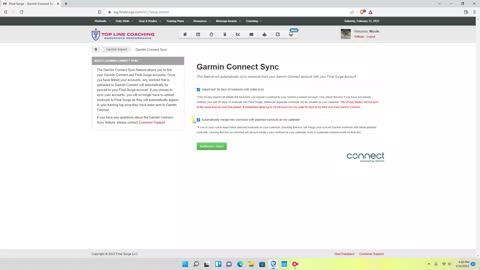 Sync Garmin with Final Surge