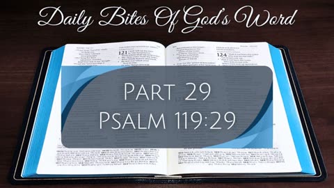 Daily Bites Of God's Word - Part 29 - Psalm 119:29