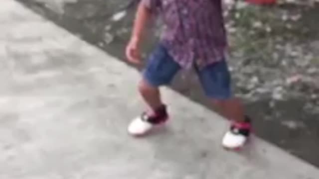 Rolling basketball kiddo