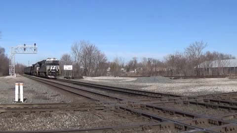 Norfolk Southern Coal Train Pounding The Diamond In Marion