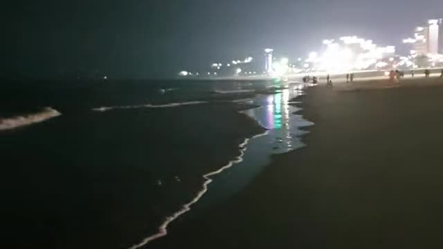 Beautiful night view of Daecheon Beach