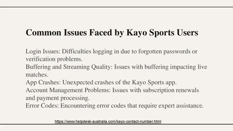 Kayo Sports Contact Number Australia: +61 1800 592 260 for Easy Troubleshooting