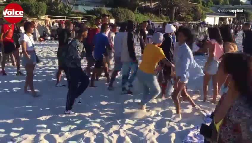 ‘Gang crashed beach party’