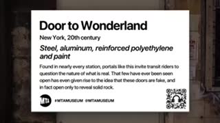 Voice over white subway door