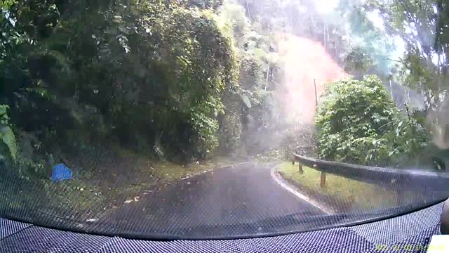 Dashcam Catches Massive Landslide