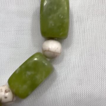 Handmade + Knotting Unique 30” Necklace with Jade Beads, Turquoise, Jade Tiger