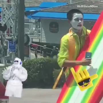 Guy with white lotion covering face surf board