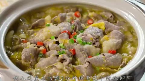 Beef sliced and boiled and delicious