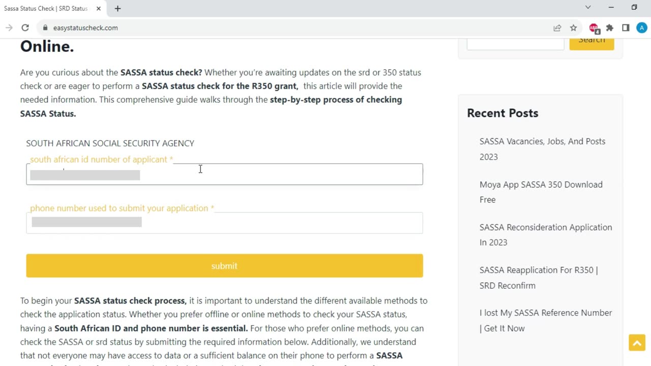 How To Check SASSA SRD R350 Grant Status Online?