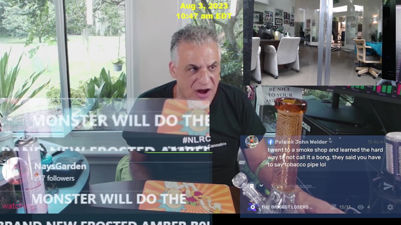 BRAND NEW FROSTED AMBER B0NG FROM MONSTER WILL DO THE BREAK IN LIVE NOW!