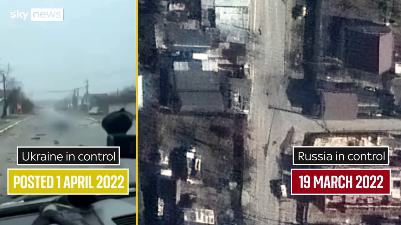 Ukraine war: Satellite images show bodies in Bucha streets before Ukrainian takeover