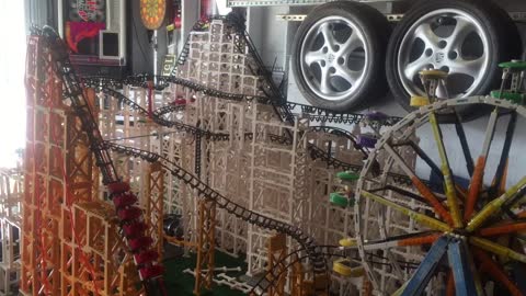 Miniature LEGO roller coasters