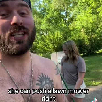 If you can push a stroller... you can push a lawn mower.. RIP man