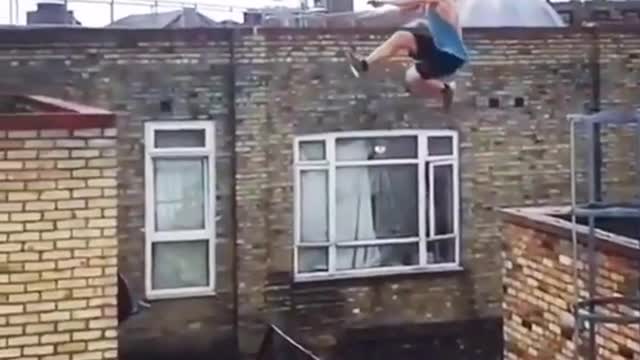 parkour flying over buildings