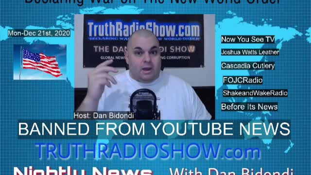 Banned From YouTube News Segment 12-21-2020 / The Nightly News With Dan Bidondi