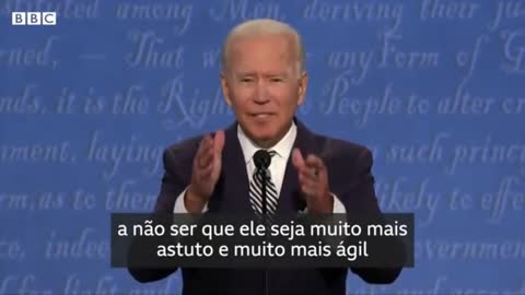 Donald Trump debates Biden.