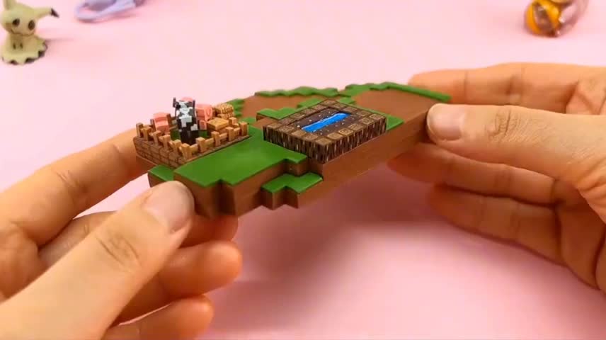 Craft a mini world miniature farm out of plain clay