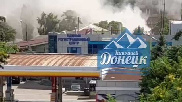 Donetsk Bus Station being Bombed by Ukraine US Armed Forces
