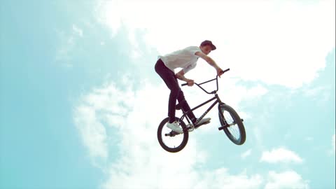 BMX BIKER IN FLIGHT