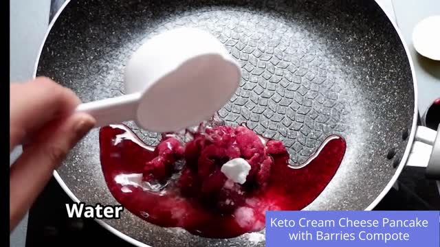 Keto Cream Cheese Pancakes with Berries Compote | Keto Diet Recipe