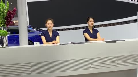 Two beautiful front desk girls.