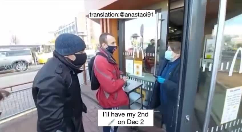 THIS IS CRAZY: People showing their vaxx passports to enter McDonald’s in Ukraine.