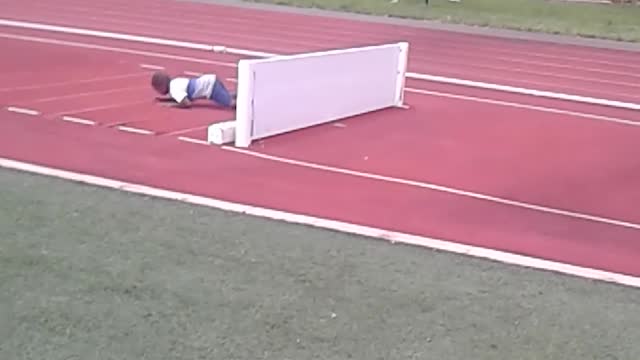 Young Boy Gets Extremely Psyched Up For Hurdle Before Wiping Out