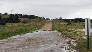 Flooded Wash On The Road To The "Mobile Homestead"!