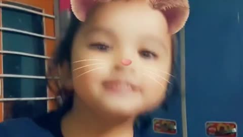 Cute baby acting like a cat 🐱