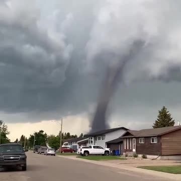 Tornado se formando em Watrous, Saskatchewan, Canadá