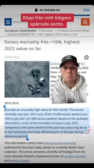 Mer dödlighet i EU 2022