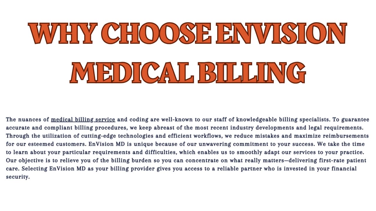 Envision Medical Billing: Precision and Excellence in Healthcare Financial Management