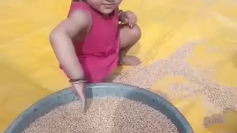 Kavya playing with dadima
